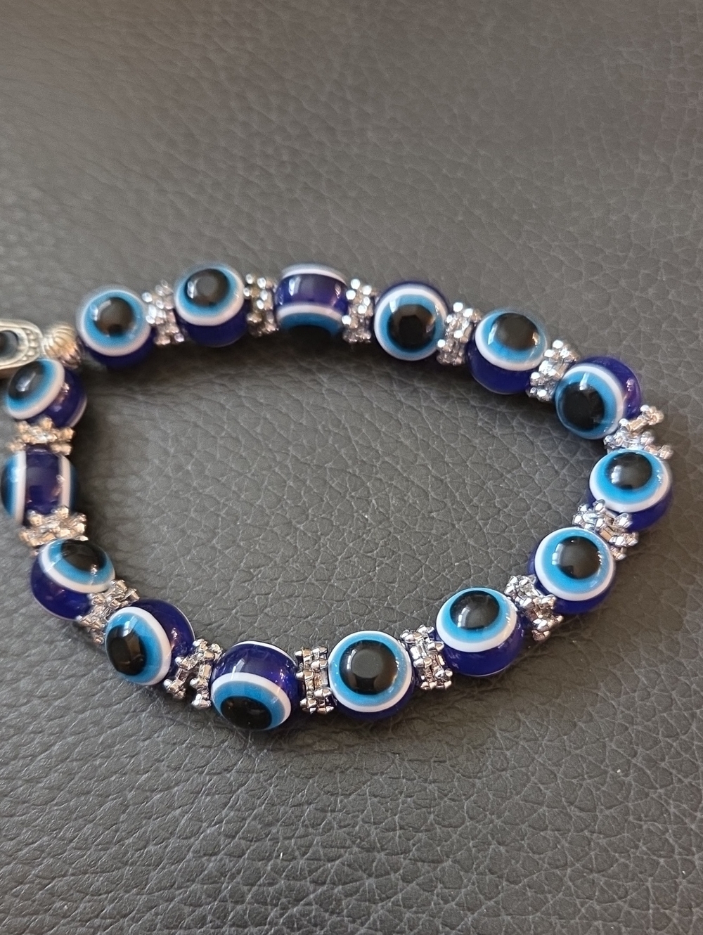 Blue Evil Eye Beaded Bracelet Like New